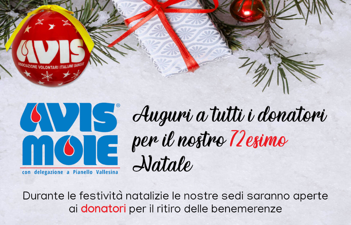Auguri a tutti i donatori per il nostro 72esimo Natale